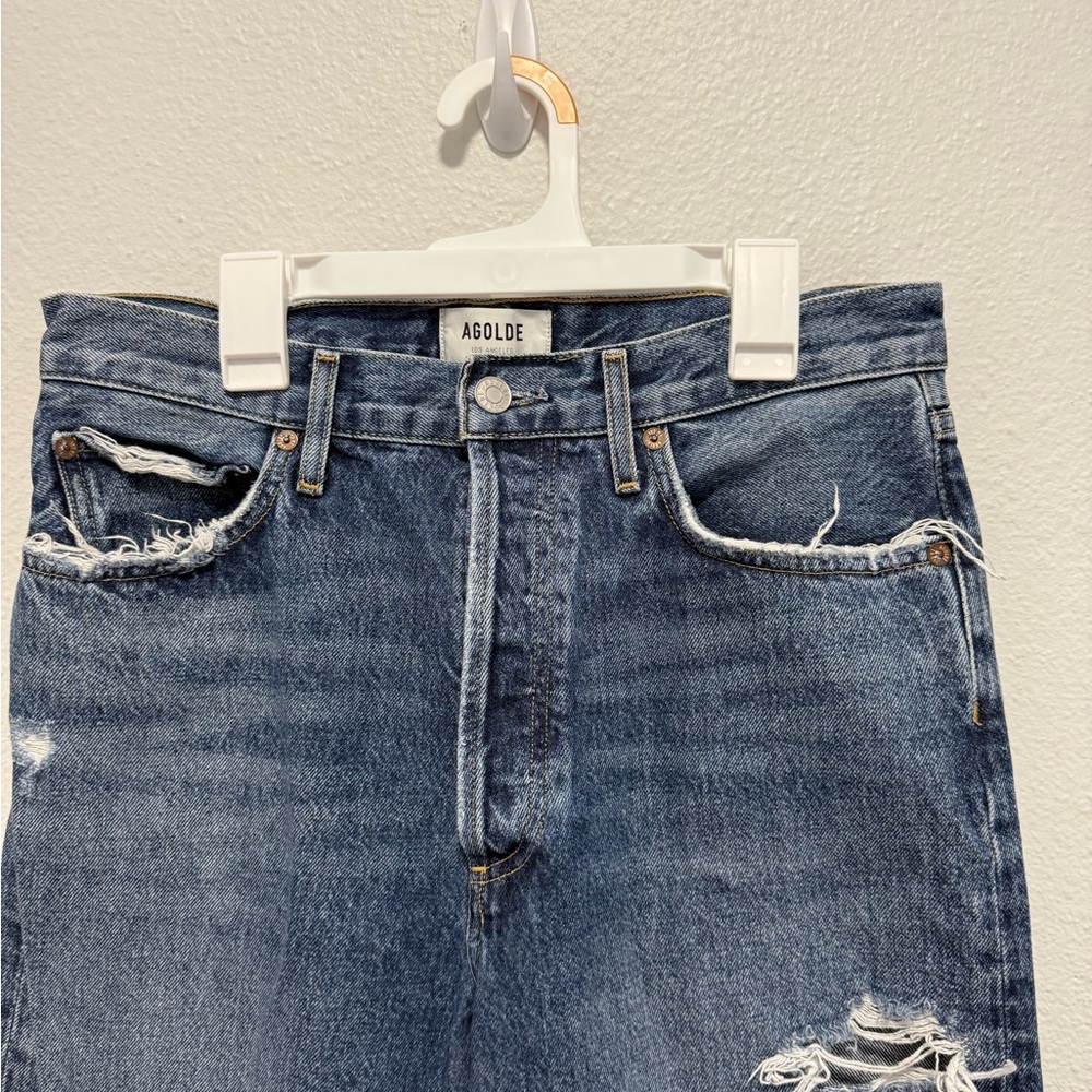 Agolde 90s Pinch Dark Wash Distressed Jeans Size 28 - Picture 6 of 6